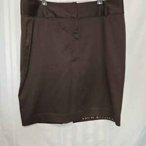 Express Design Studio Womens Fully Lined Brown Pencil Skirt Knee Length Sz12